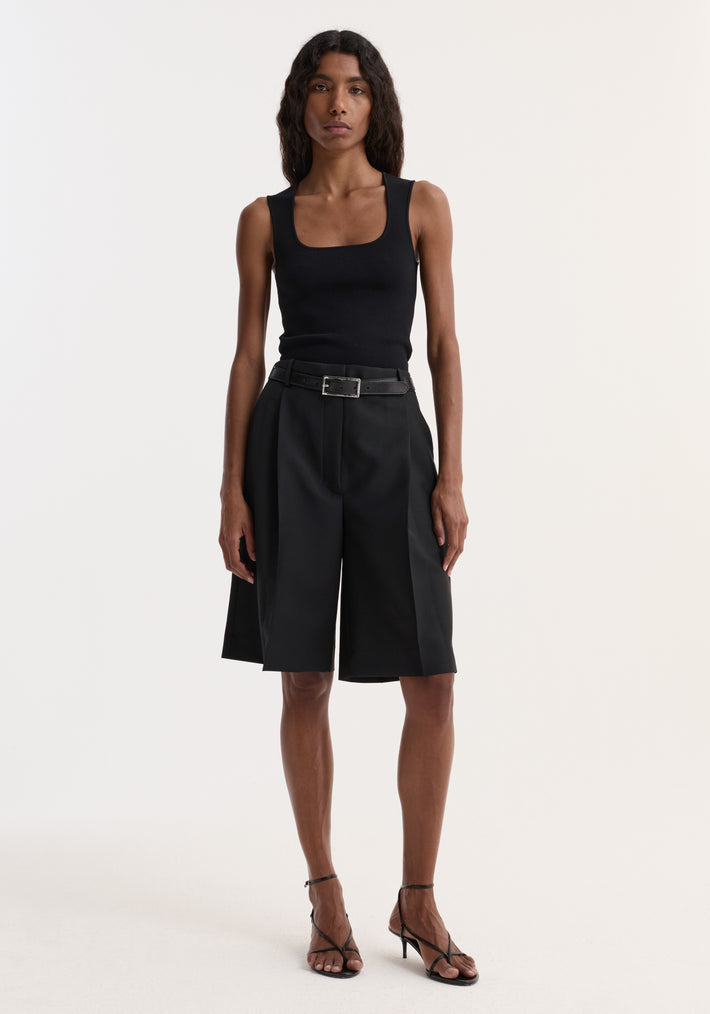 Bustier shaped knitted top | black