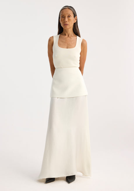 Integrated fluid silk skirt | cream