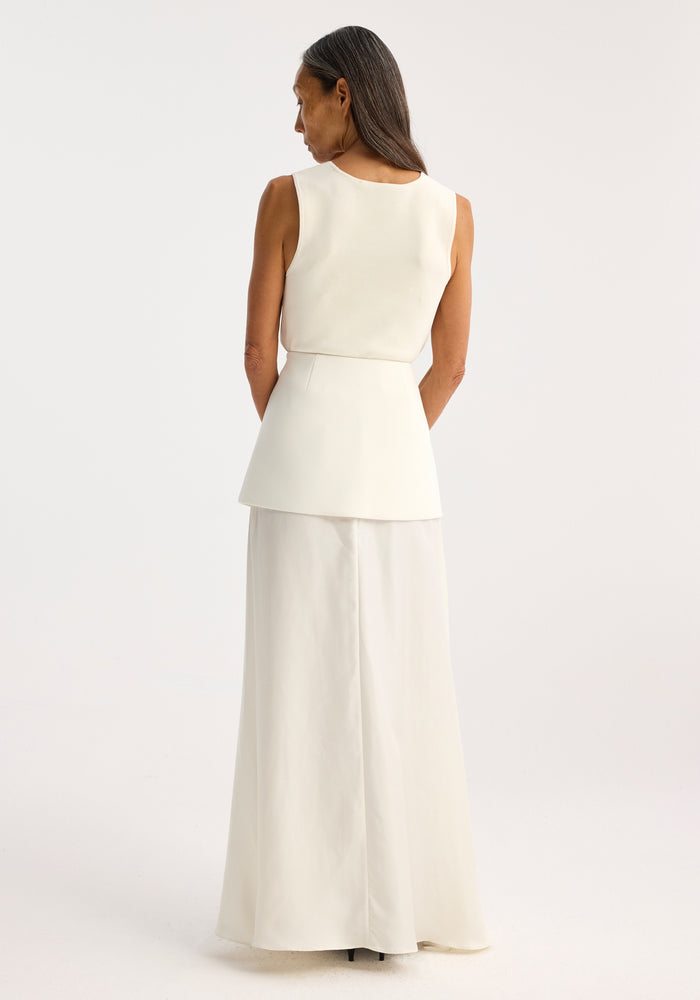 Integrated fluid silk skirt | cream