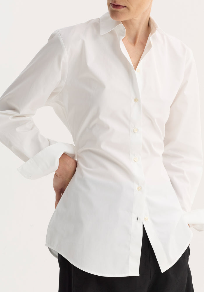 Poplin shaped shirt | optic white