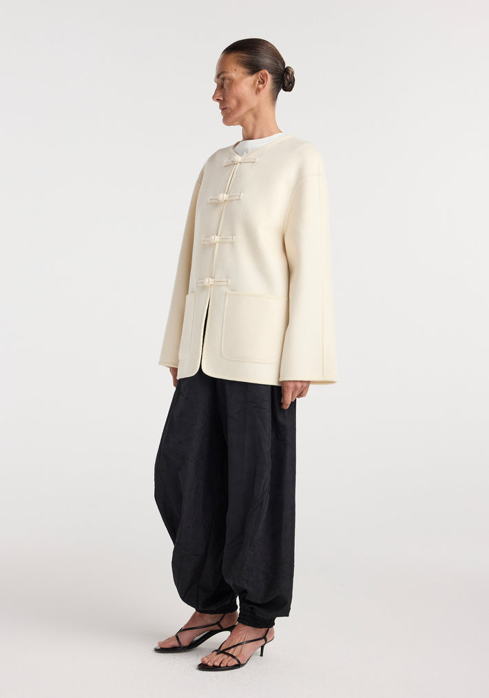 Double-faced wool pankou jacket | off white