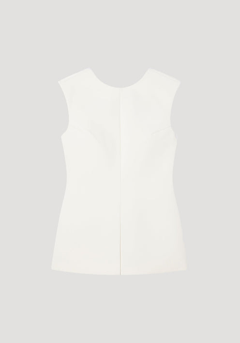 Curved open back top | cream