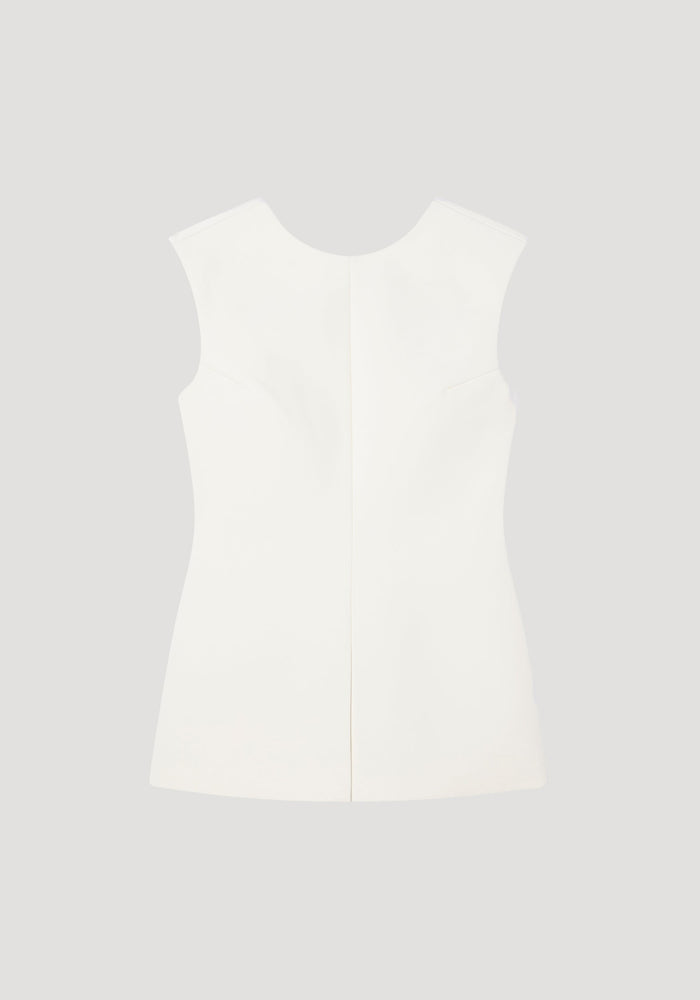 Curved open back top | cream