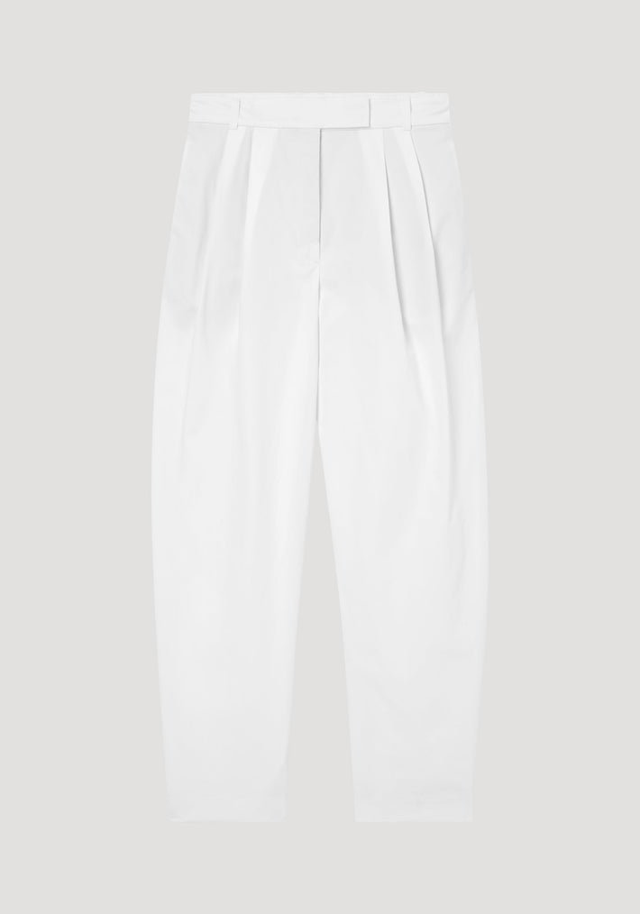 Rounded leg cotton trousers | optic white