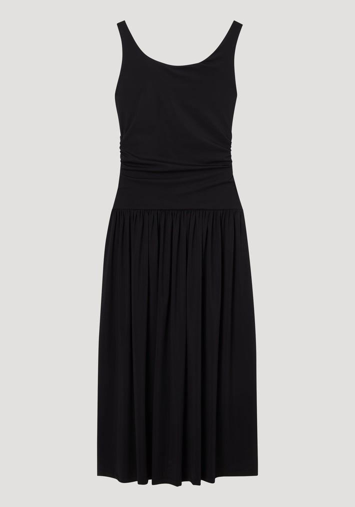 Off shoulder light scuba dress | black