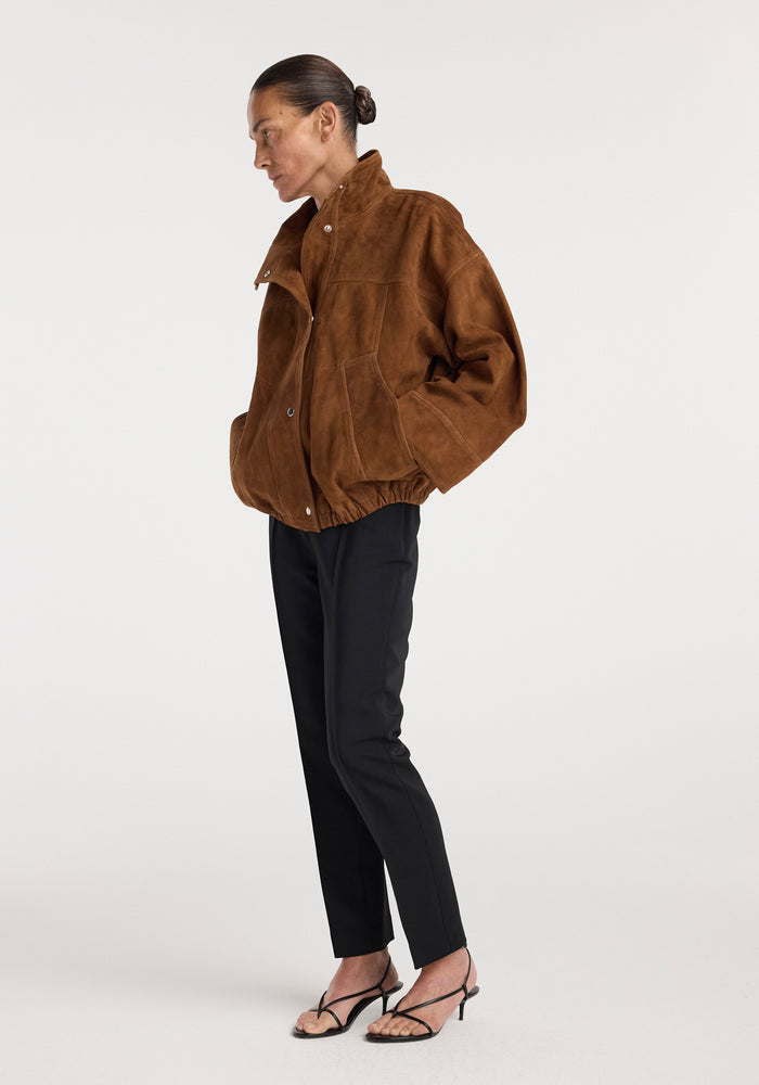 Reinvented suede jacket | cognac