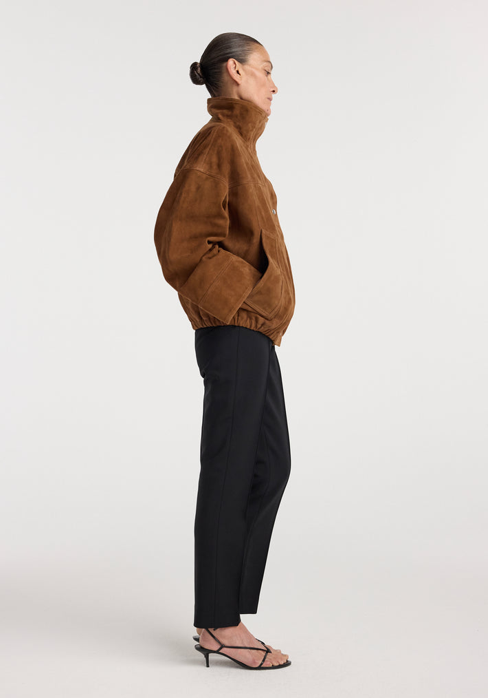 Reinvented suede jacket | cognac