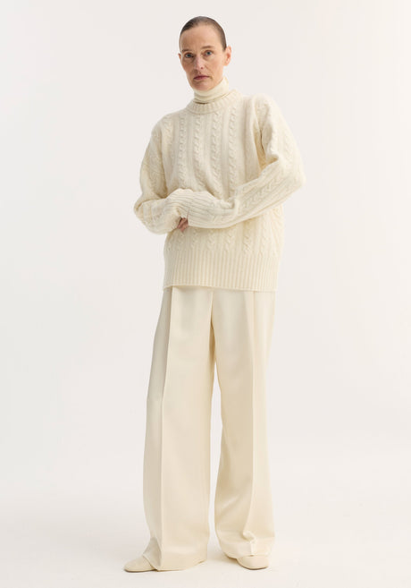 Cable knit jumper | off white