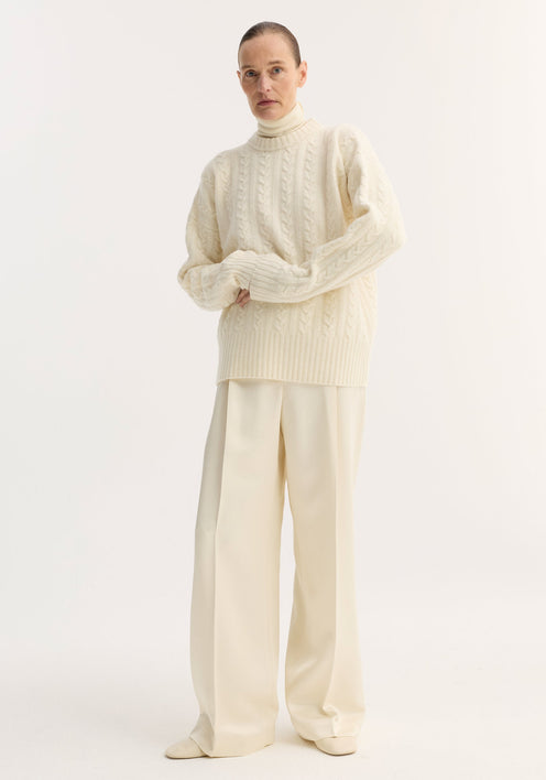 Cable knit jumper | off white