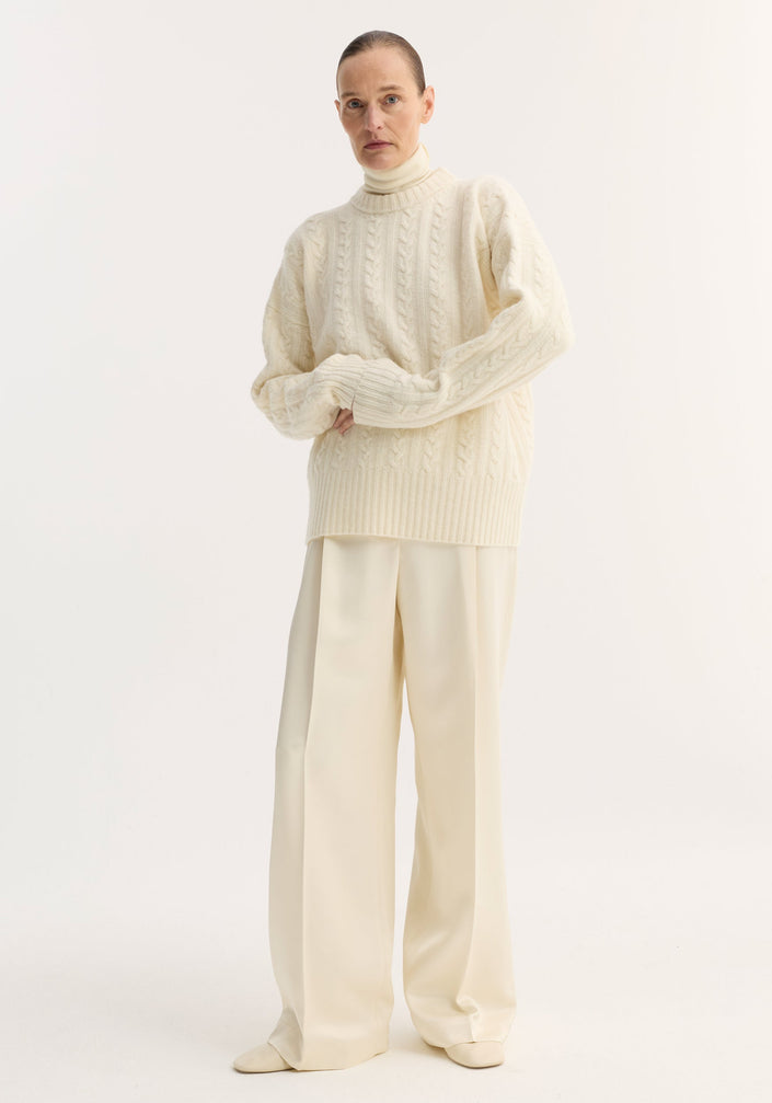 Cable knit jumper | off white