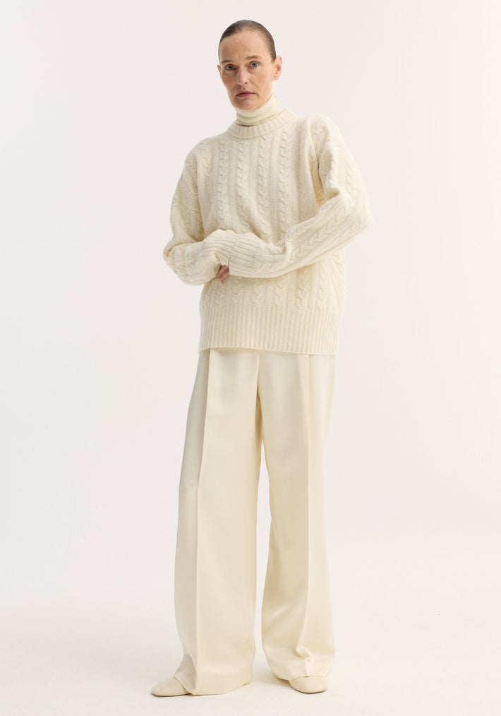 Cable knit jumper | off white