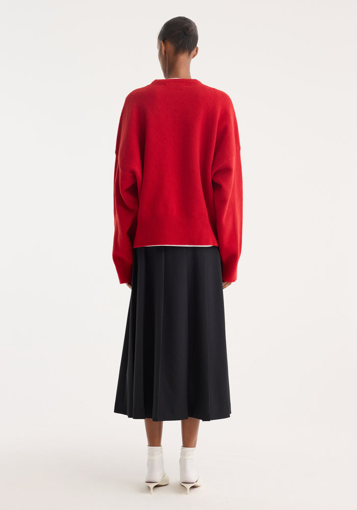 Boiled wool crewneck | rosso