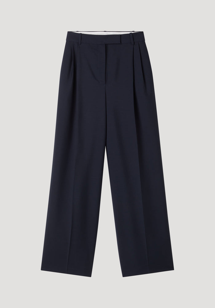 Mid-waist tailored trousers | navy