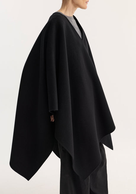 Draped scarf poncho | black