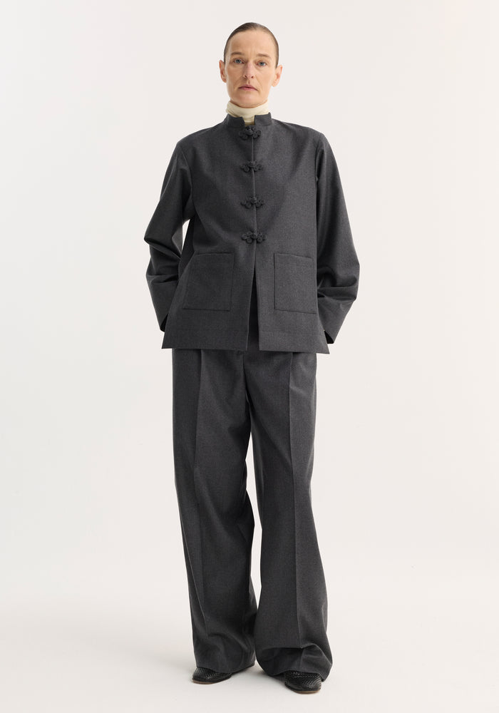 Pankou closure jacket | dark grey melange