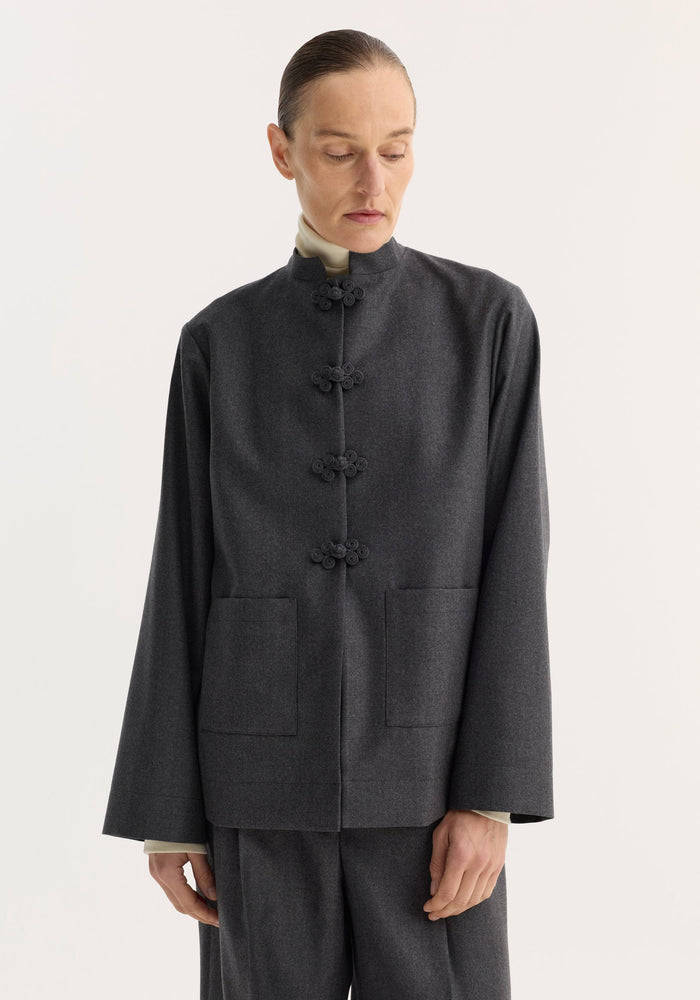Pankou closure jacket | dark grey melange