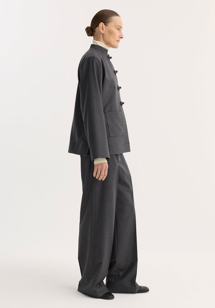 Pankou closure jacket | dark grey melange