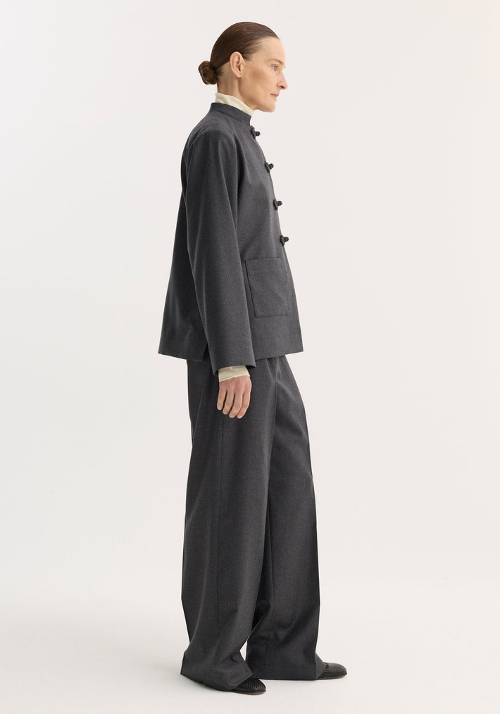 Pankou closure jacket | dark grey melange
