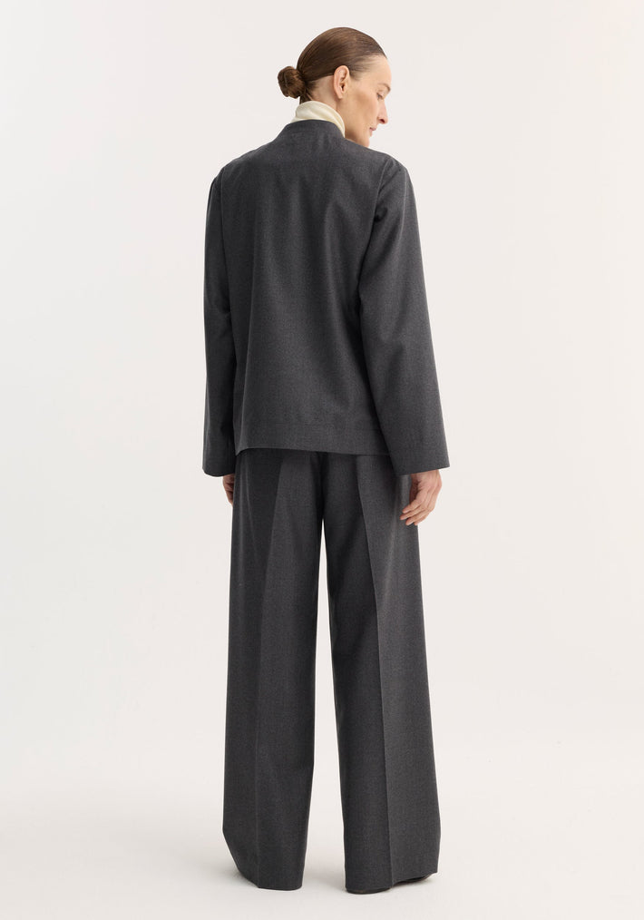 Pankou closure jacket | dark grey melange