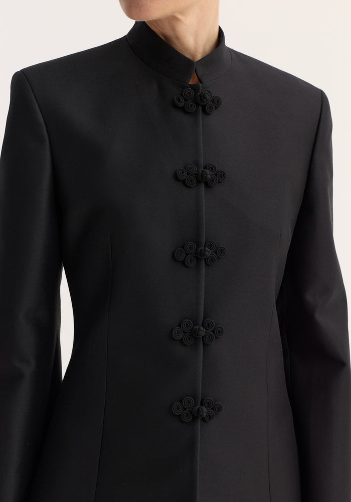Sculptural pankou closure blazer | black