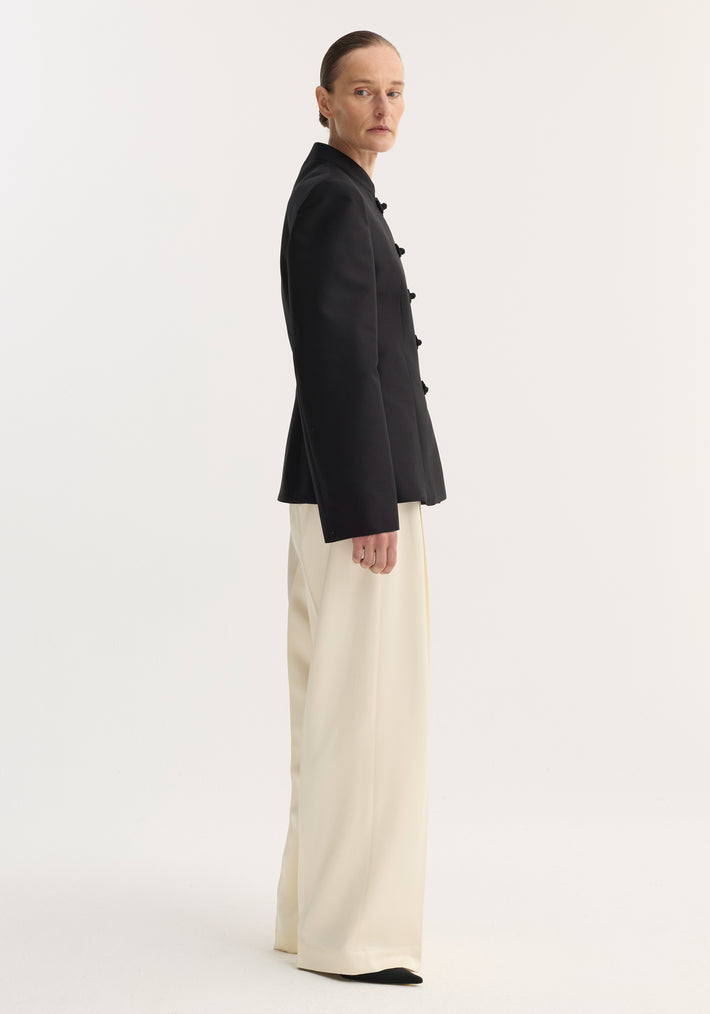 Sculptural pankou closure blazer | black