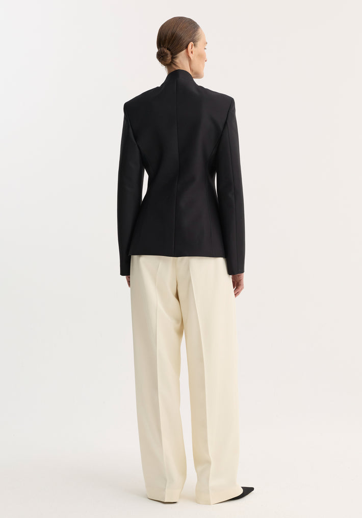Sculptural pankou closure blazer | black