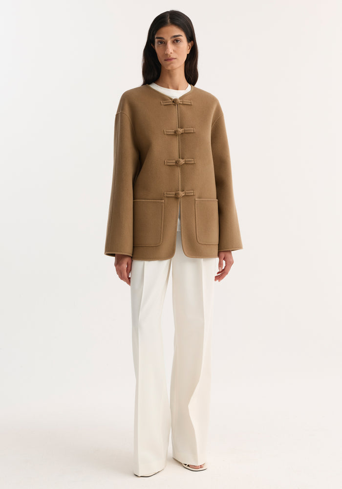 Double-faced wool pankou jacket | camel