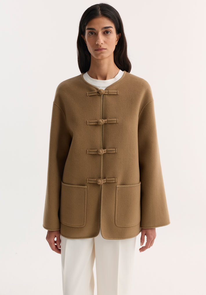Double-faced wool pankou jacket | camel