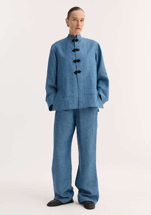 Mandarin jacket | ocean blue