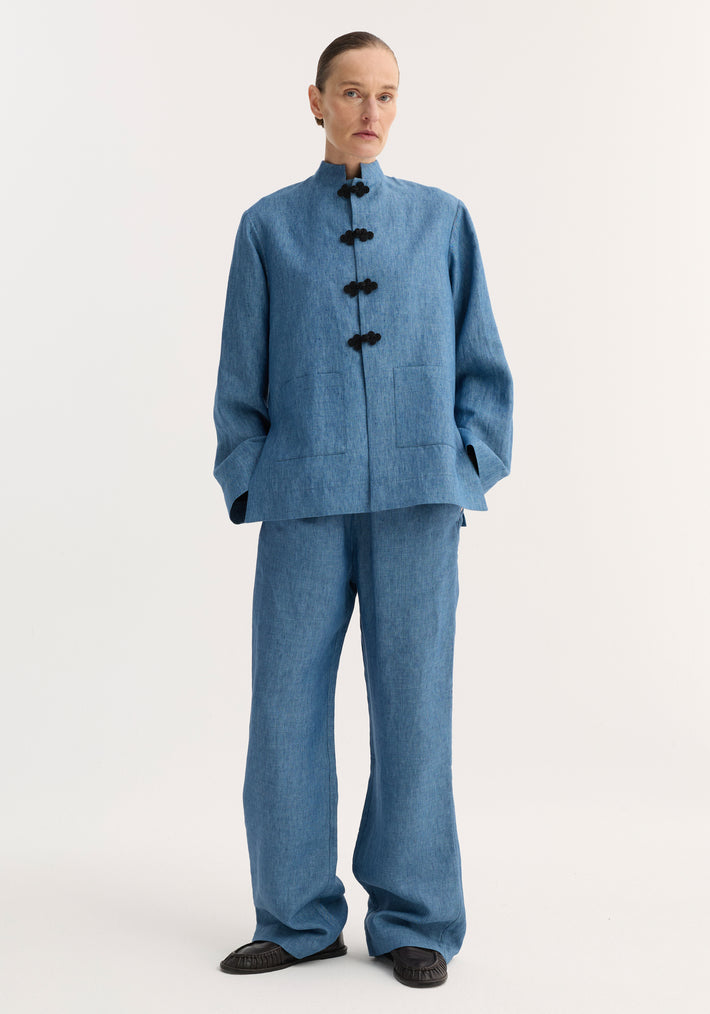Pankou closure jacket | ocean blue