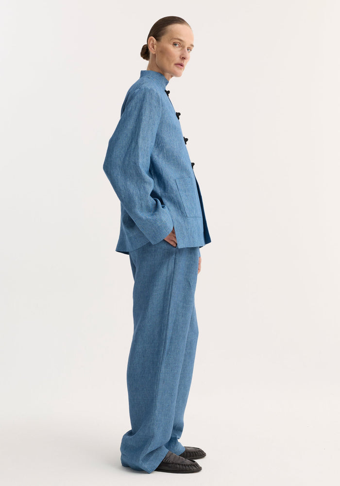 Pankou closure jacket | ocean blue