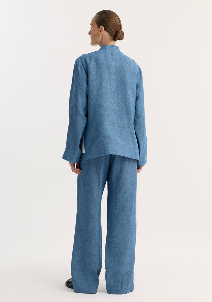 Pankou closure jacket | ocean blue
