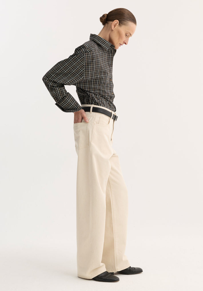 Checked shaped shirt | black / brown check