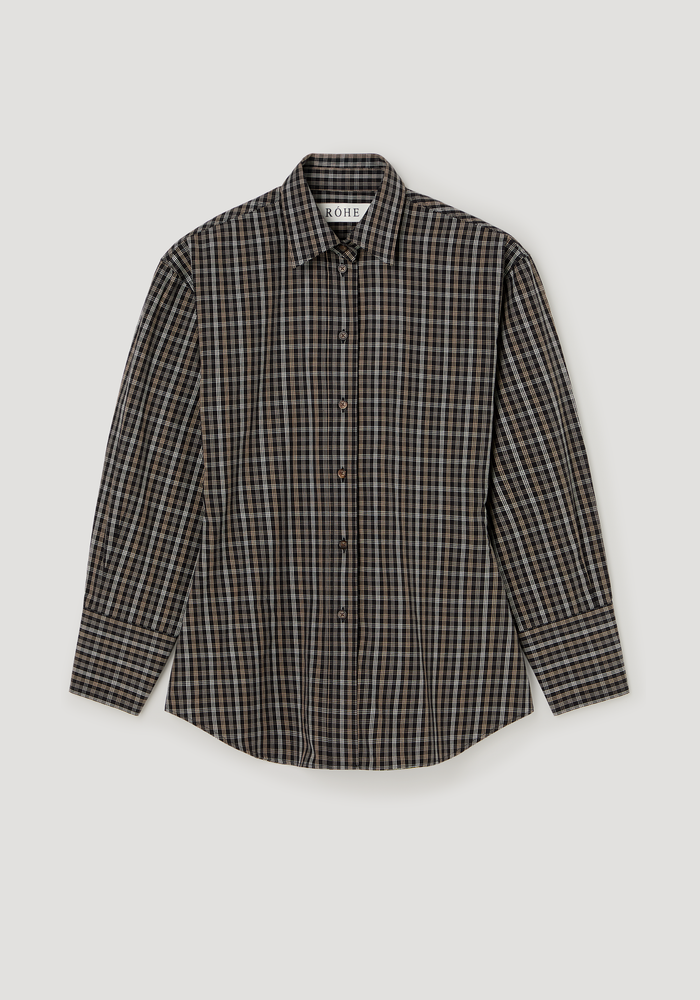 Checked shaped shirt | black / brown check