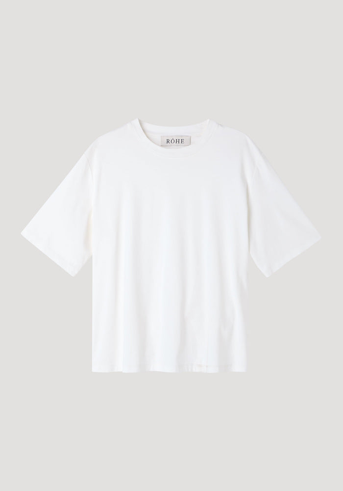 Oversized cotton silk t-shirt | off white