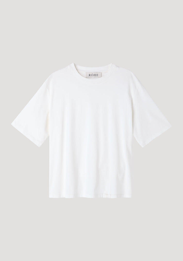 Oversized cotton silk t-shirt | off white