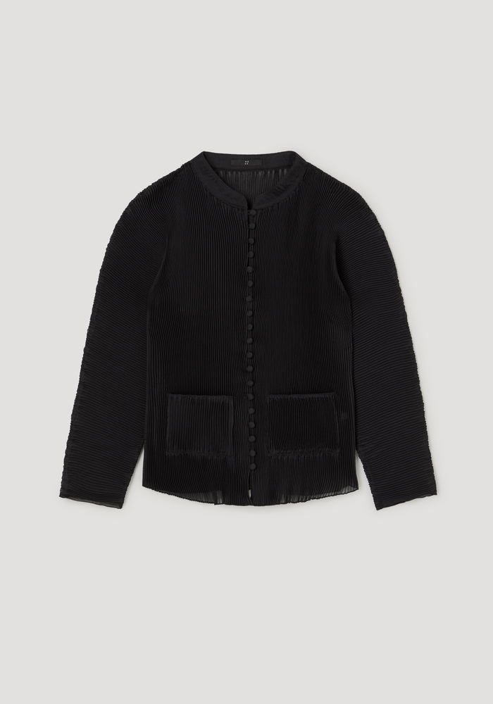 Plissé cardigan | black