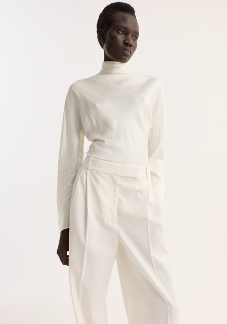 Satin waisted top | cream