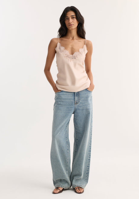 Lace silk camisole | rose