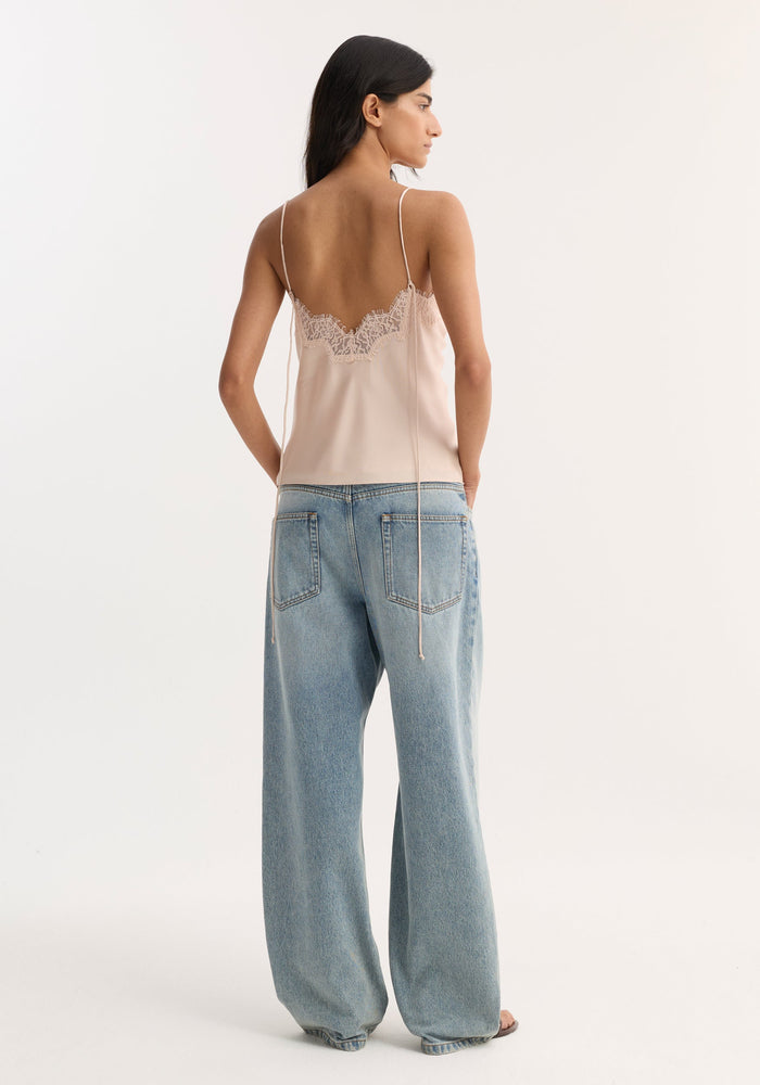 Lace silk camisole | rose