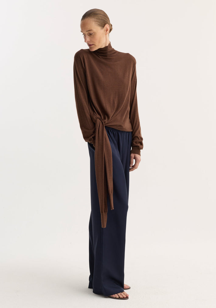 4-sleeved knitted jumper | brown