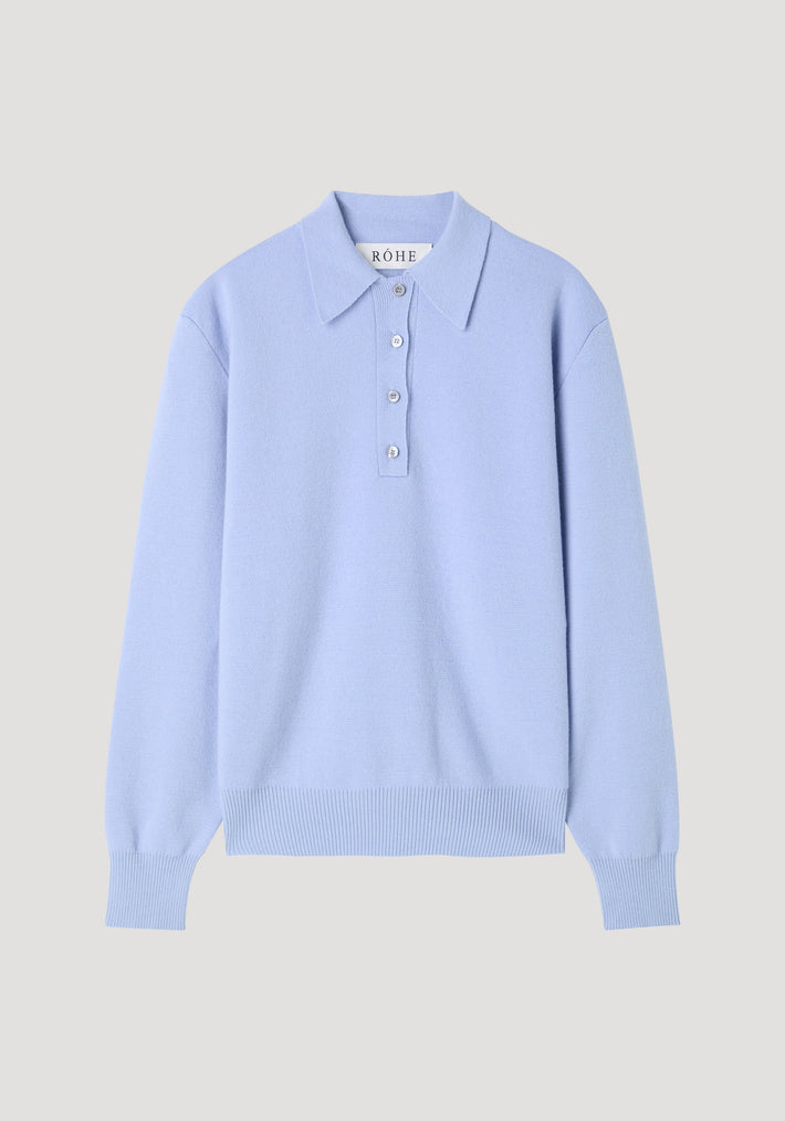 Compact knitted polo | baby blue