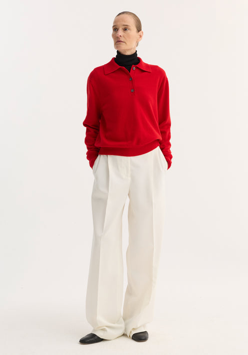 Wool cashmere polo | red