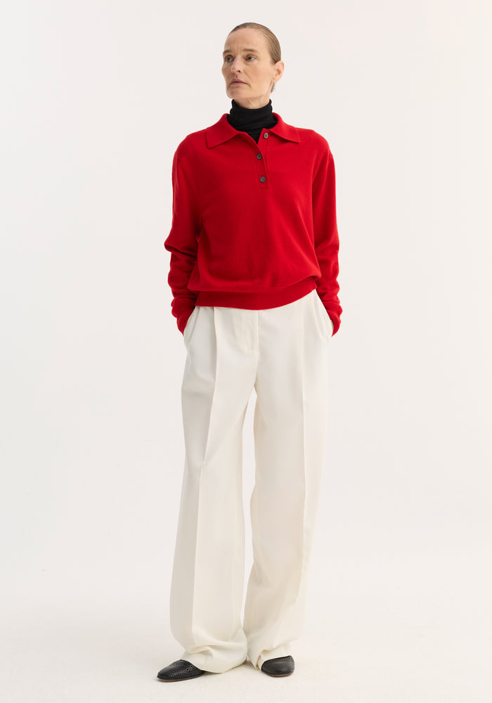 Wool cashmere polo | red