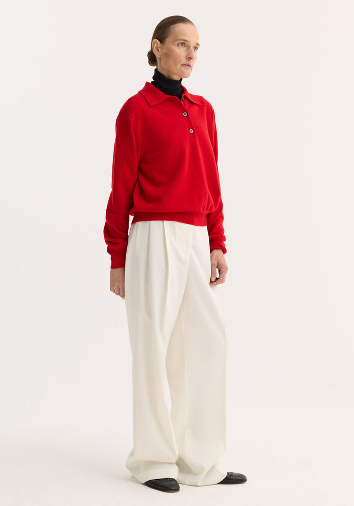 Wool cashmere polo | red