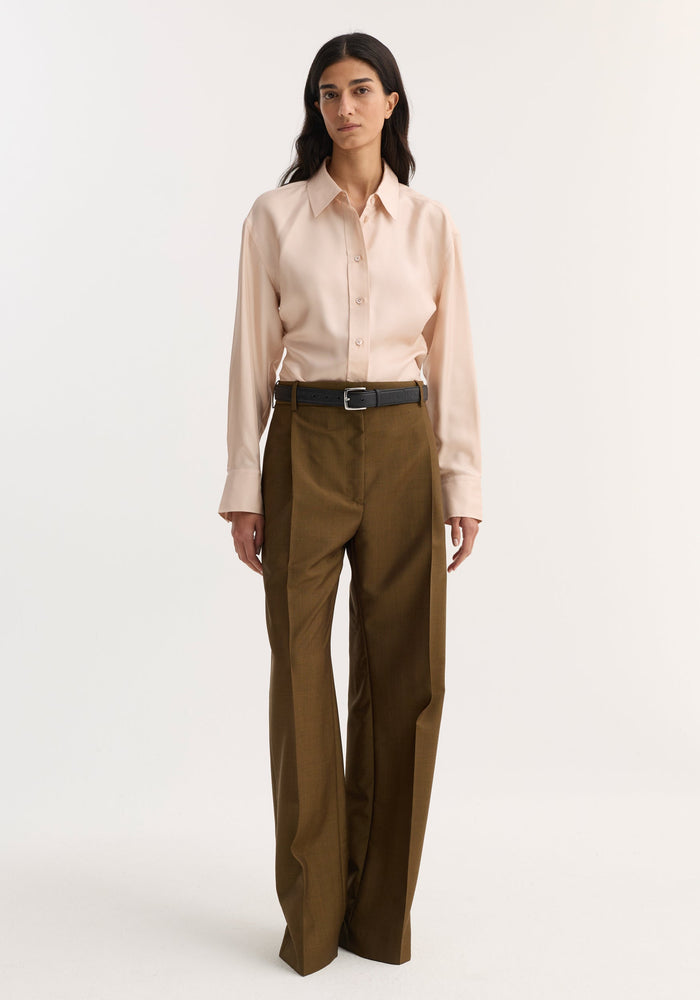 Relaxed straight leg trouser | golden brown