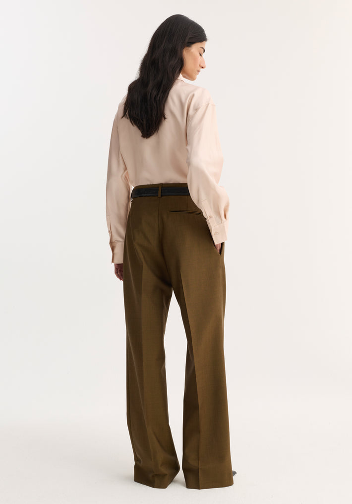 Relaxed straight leg trousers | golden brown