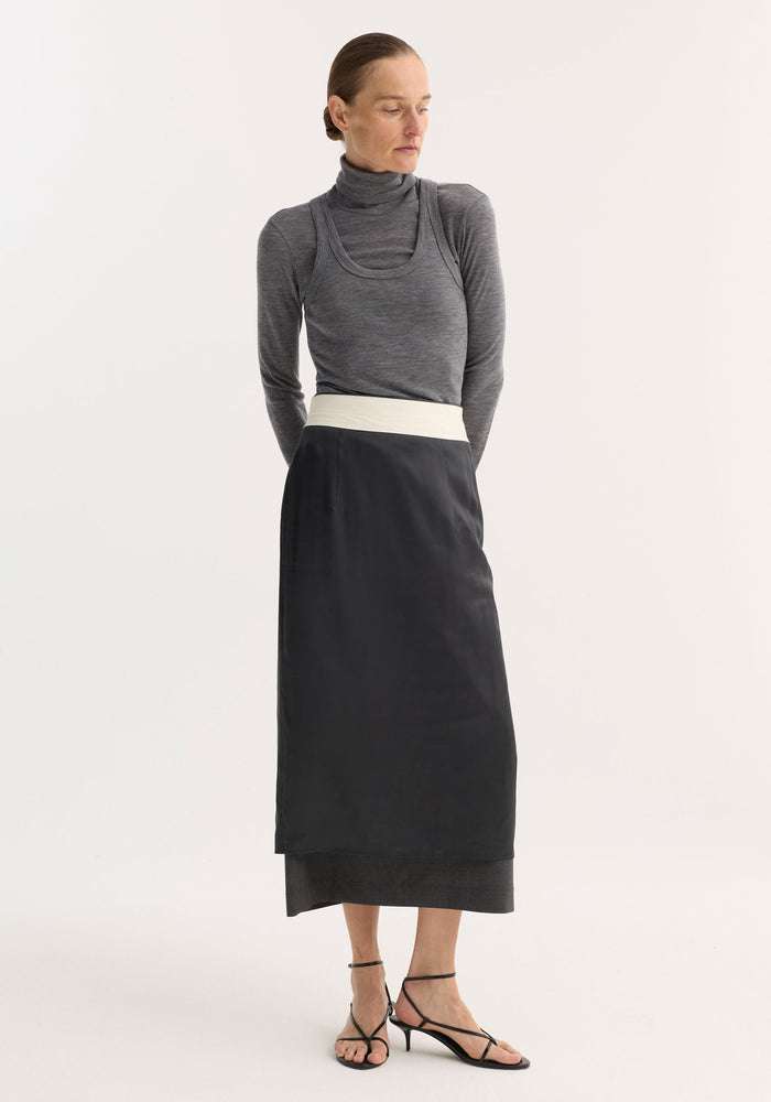 Inside-out skirt | dark grey melange