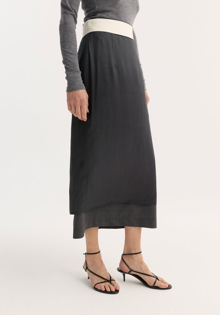 Inside-out skirt | dark grey melange