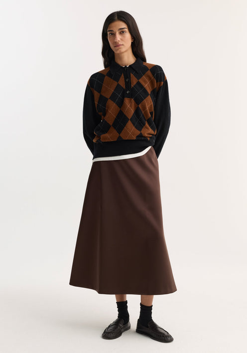 Voluminous a-line skirt | espresso